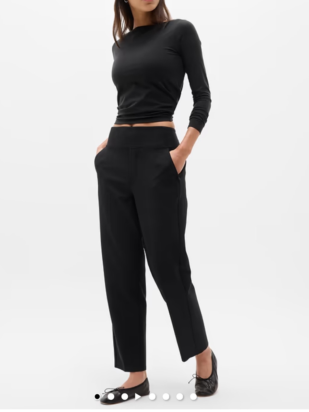 Athleta Black Endless High-Rise Tailored Cropped Pants